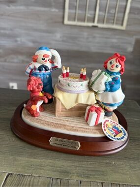 Flambro Raggedy Ann & Andy porcelain figurine 70th Birthday